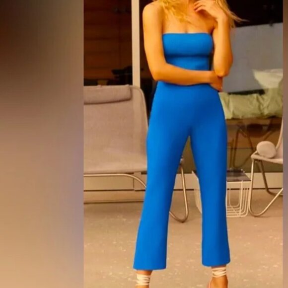 Dynamite ribbed royal blue cropped tube top - Picture 2 of 5